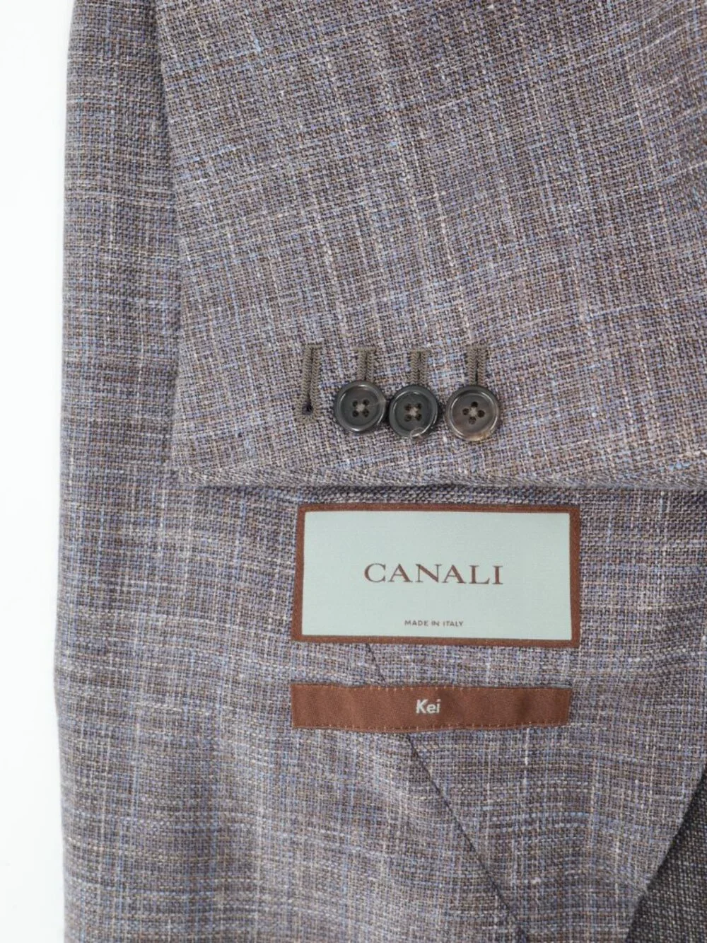 Canali Kei Sport coat mens 52R Slim Wool Silk Linen Unstructured gray with blue